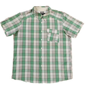 Oakley Green & Gray Squares Button-Up Shirt